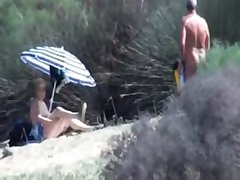 Defame granny masturbates forward movement stranger at beach